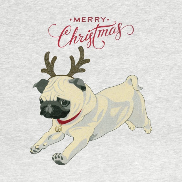 Merry Christmas Pug by Golden Section